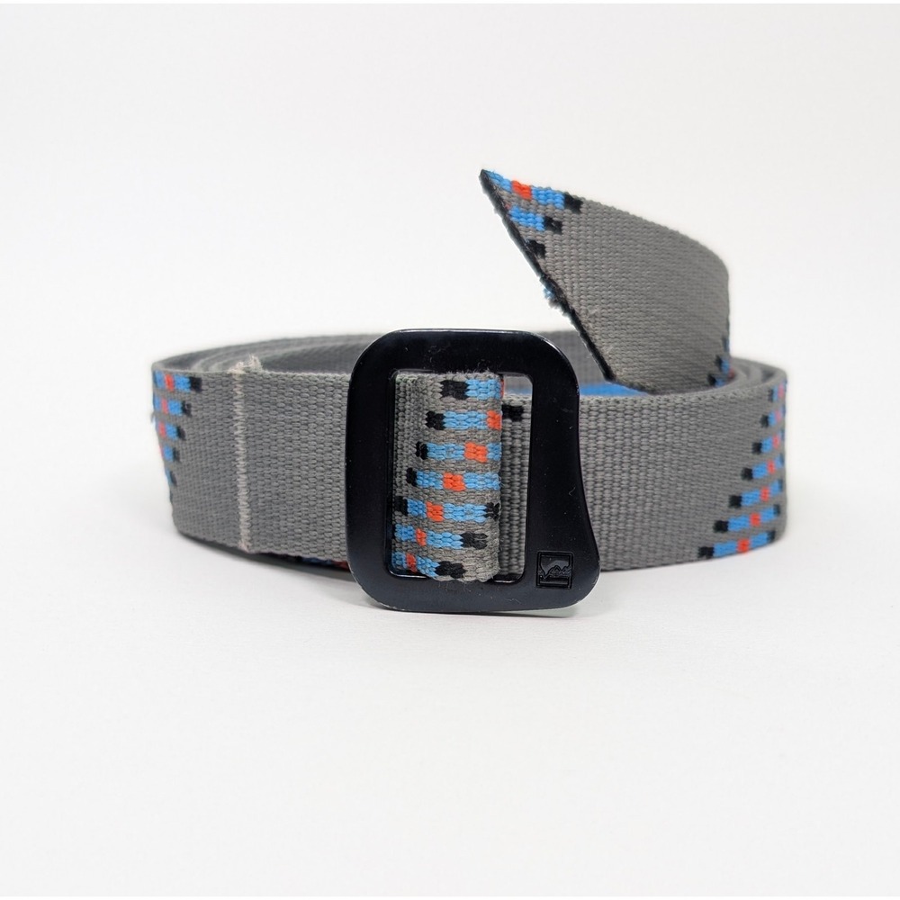 Patagonia Friction Belt 50" Grey Blue Orange Webbing Aluminum Buckle 59100